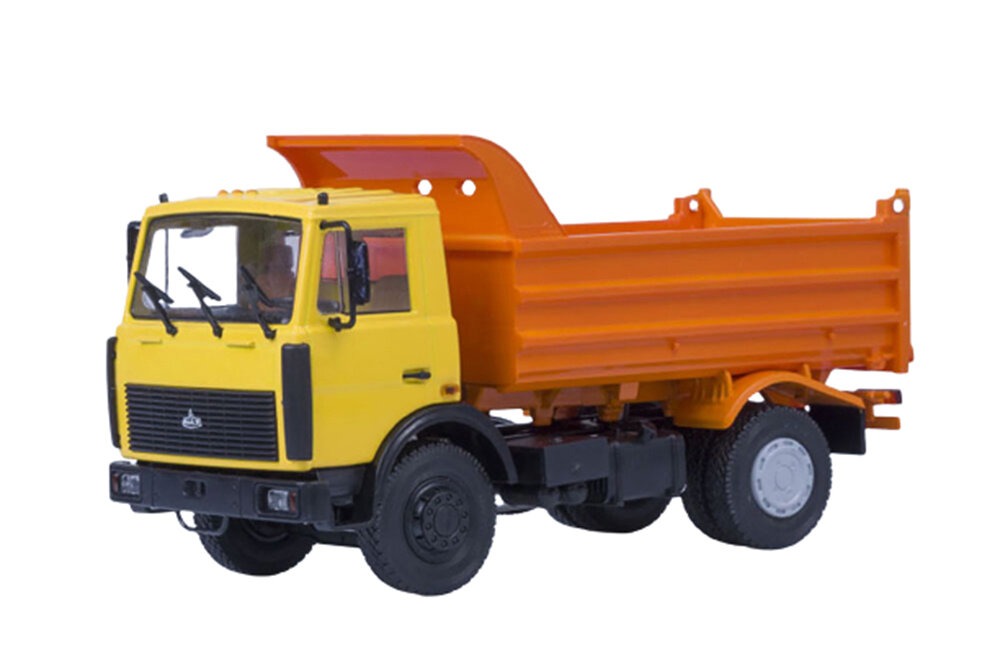 MAZ 5551 DUMP TRUCK (LATE CABIN) YELLOW ORANGE HIGH BODY 1988 (METAL ...