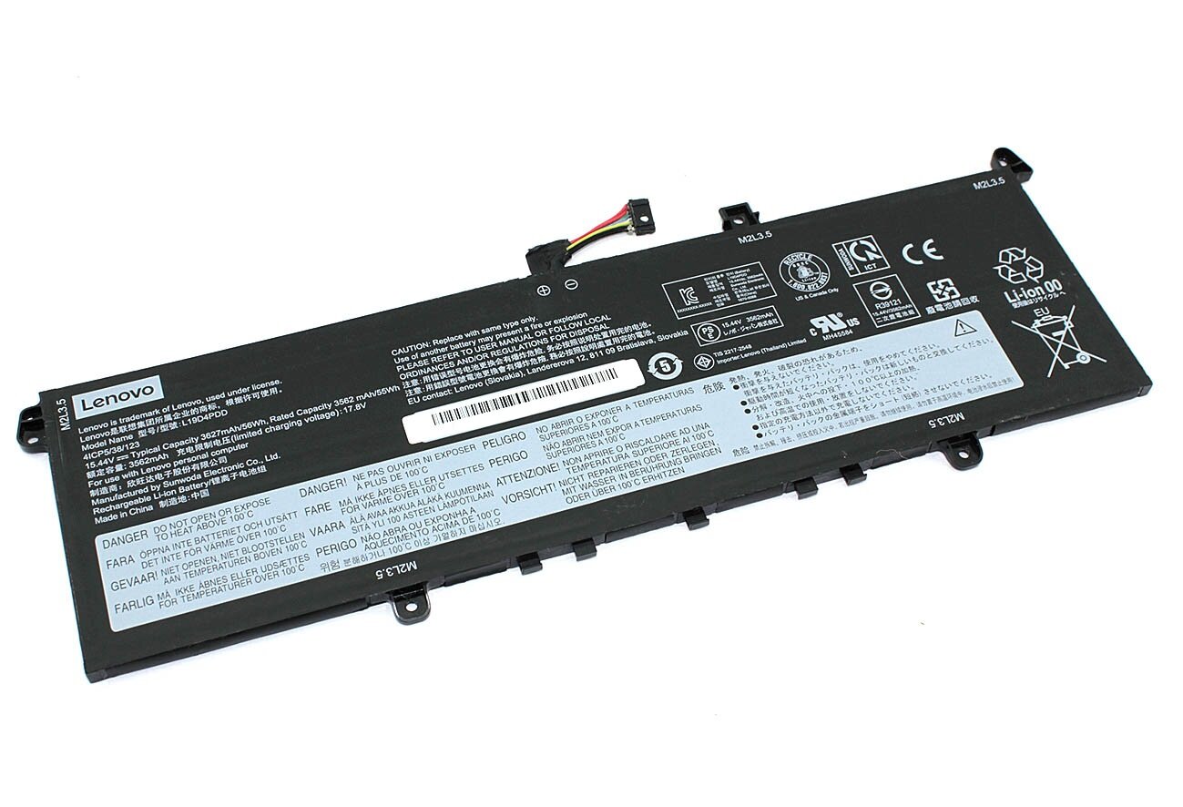 Аккумулятор (батарея) для ноутбука Lenovo ThinkBook 13S G2 ARE 20WC ThinkBook 13S G2 ITL 20V9 ThinkBook 14S G2 ITL 20VA L19M4PDD 56Wh 3627mAh