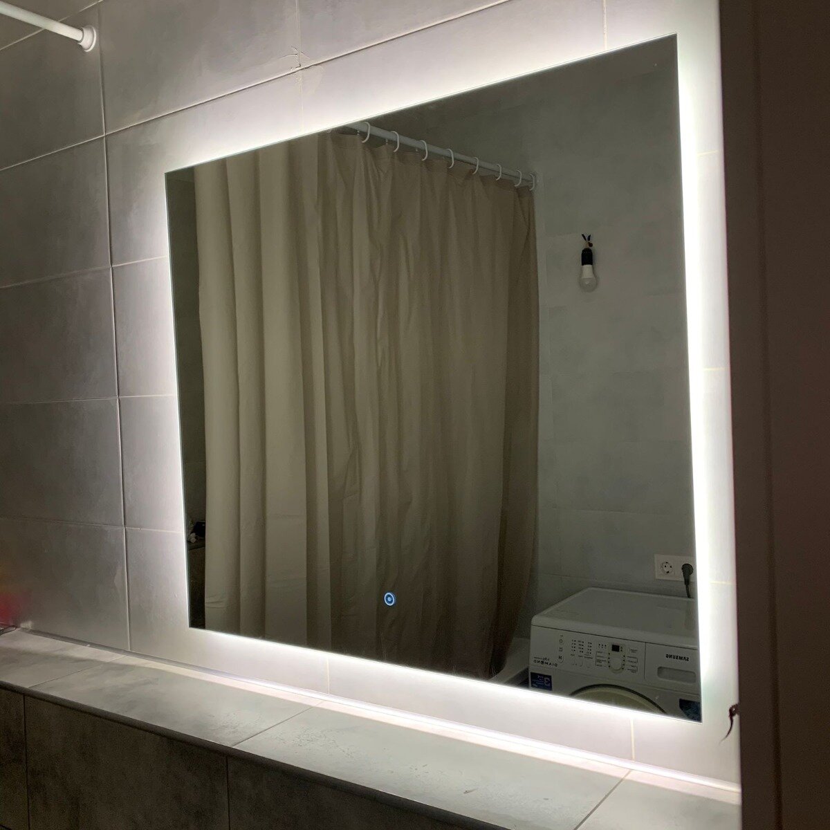 Зеркало интерьерное с подсветкой парящее прямоугольное 60*80см для ванной сенсорное управление - фотография № 5