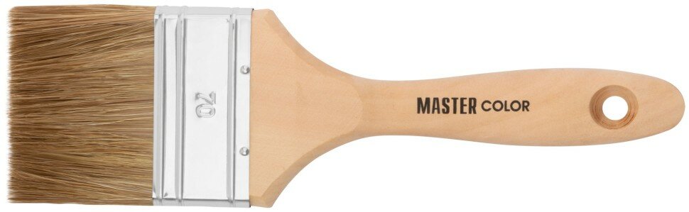 фото MASTER COLOR Кисть флейцевая, толщ. 18 мм, 70% ПЭT/30% натур.щетина, нерж. обжим, ширина 70 мм ( 30-0025д )