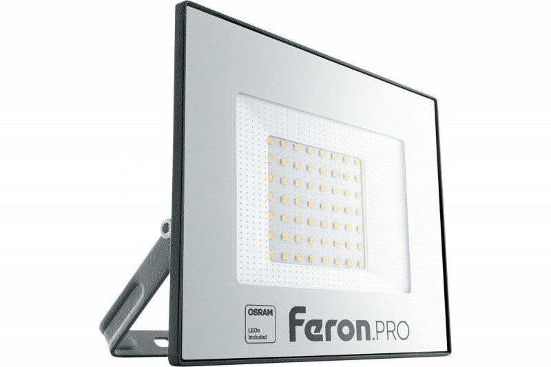 Feron Прожектор светодиодный 50W 6400K IP65 AC175-265V/50Hz, черный, LL-1000 41540