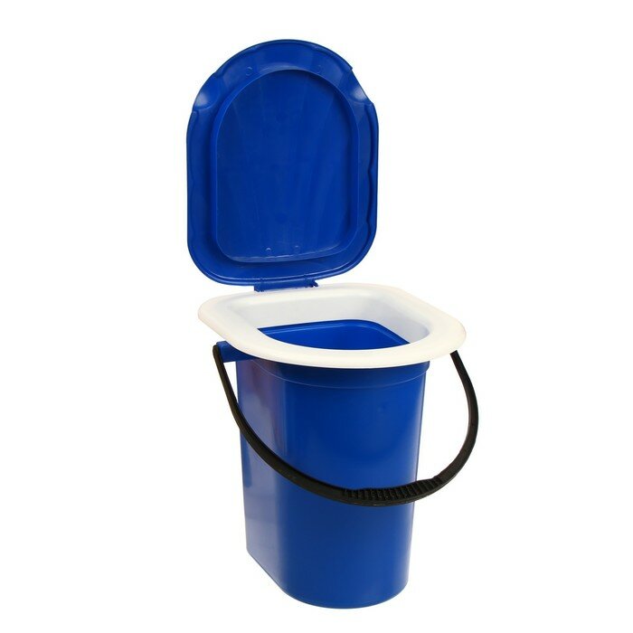 Ведро-туалет, h = 38 см, 18 л, съёмный стульчак, синее - фотография № 3