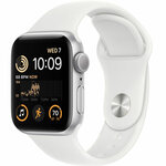 Apple Watch SE 2022 GPS 40mm Aluminum Case with Sport Band S/M (Серебристый) MNT93 - изображение