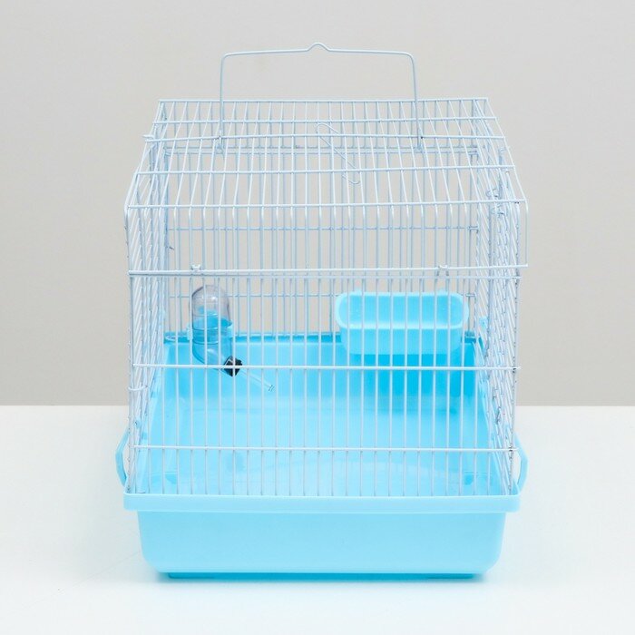 Клетка для грызунов Пижон, 47 х 30 х 30 см, голубая - фотография № 3
