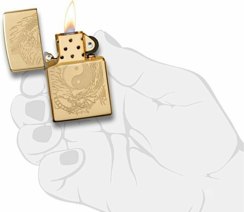 Зажигалка ZIPPO Classic с покрытием High Polish Brass, латунь/сталь, золотистая, 38x13x57 мм - фотография № 5