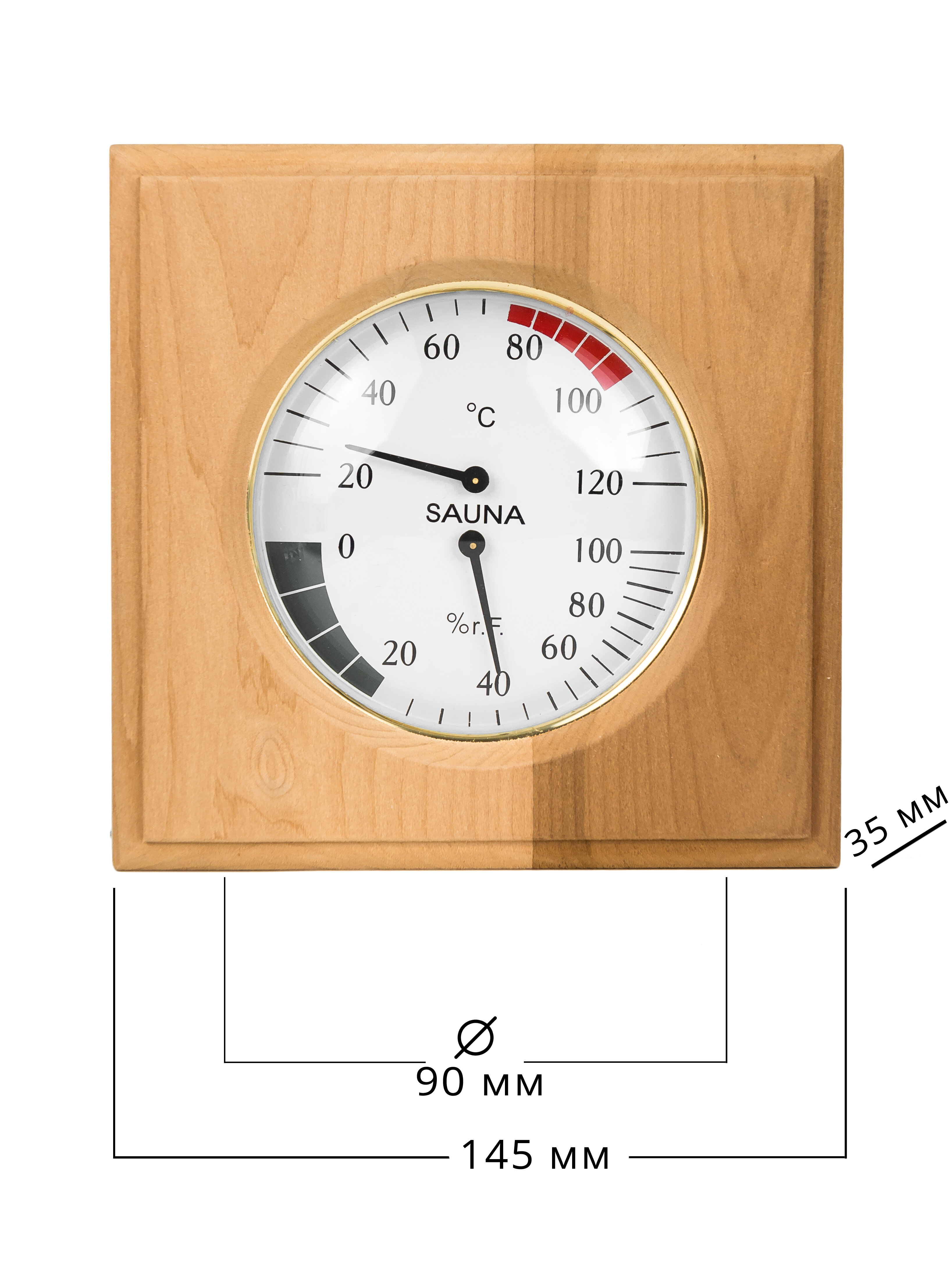Термогигрометр для бани и сауны квадрат ТН-11Т