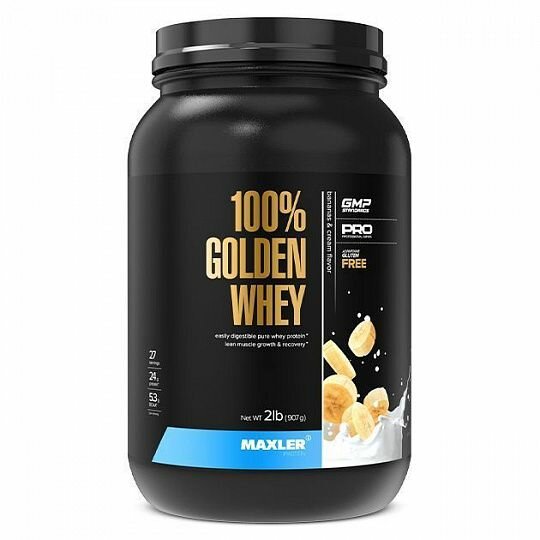 Maxler 100% Golden Whey, 908 гр. (банан крем)