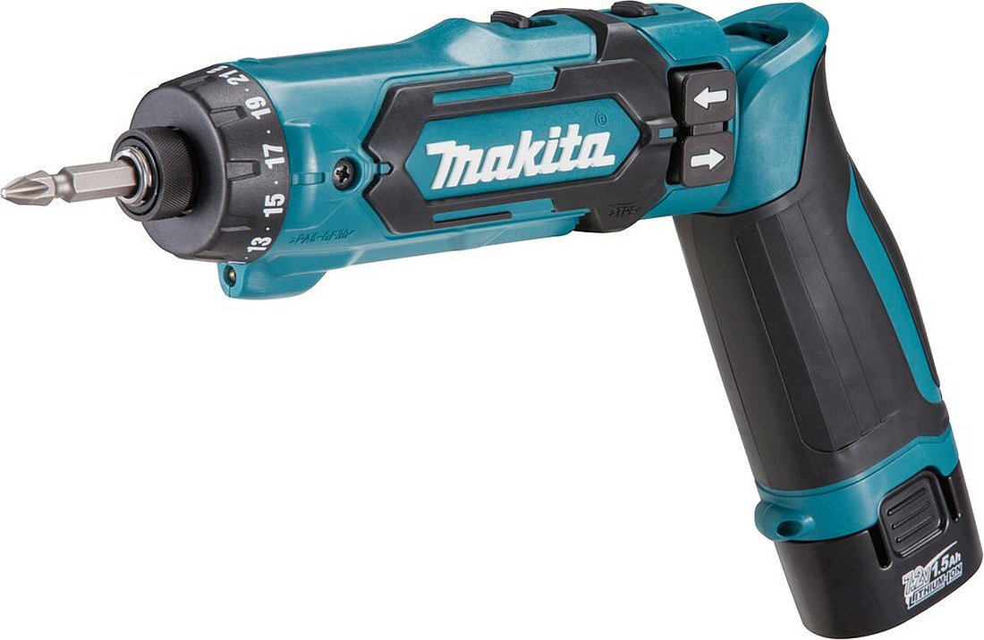 Отвертка аккумуляторная Makita DF012DSE аккумуляторная патрон:шестигранник 6.35 мм (1/4) (кейс в комплекте) - фотография № 2