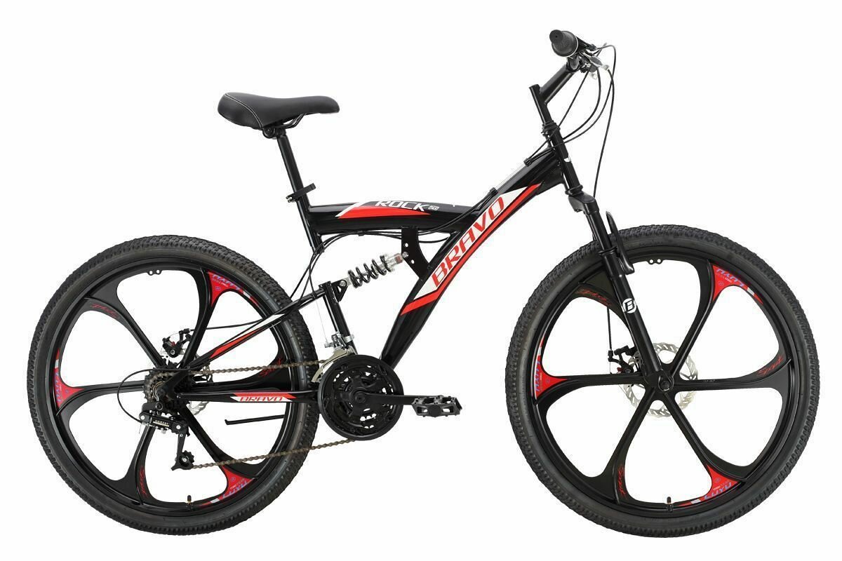 Велосипед Bravo Rock 26 D FW (Велосипед Bravo Rock 26 D FW черный/красный/белый 16", HD00000829)