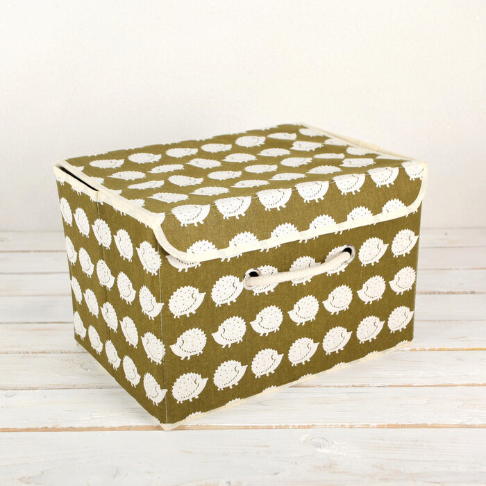 Короб стеллажный для хранения с крышкой «Ёжики», 37×26×24 см - фотография № 1