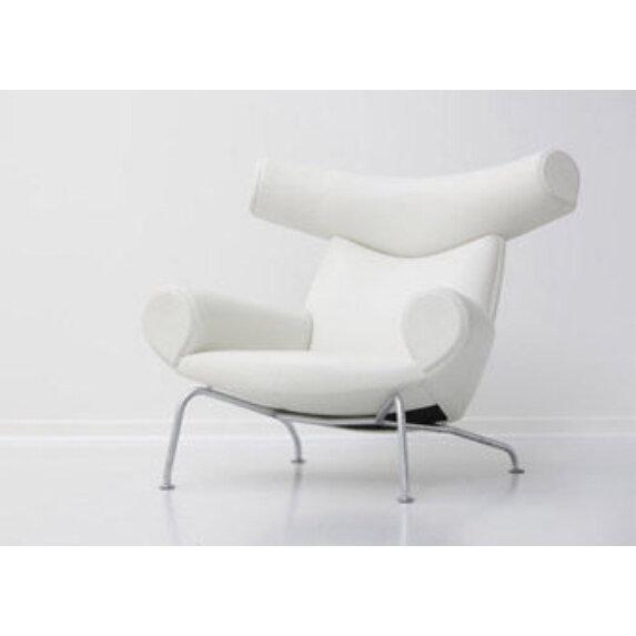 Кресло в стиле Wegner Ox armchair (оттоманка в цвет кресла микроволокно) - фотография № 3