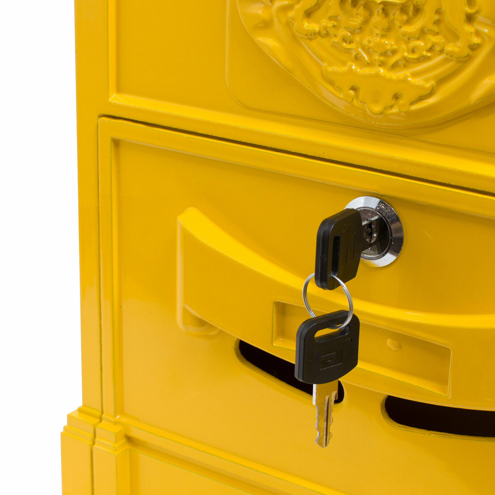 Почтовый ящик с замком уличный металлический для дома №4010 желтый, Аллюр - фотография № 7