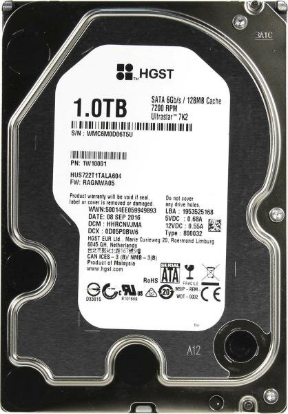 Жесткий диск HGST 1 ТБ HUS722T1TALA604