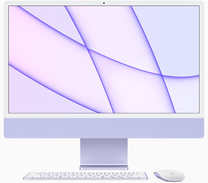 23.5" Моноблок Apple iMac 24" 2021 г. Z130002A6 M1, RAM 16 ГБ, SSD 512 ГБ, 8-Core, MacOS, фиолетовый - русская раскладка клавиатуры