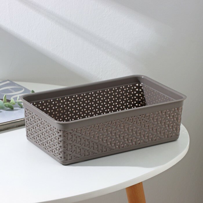 фото Корзинка универсальная Wenge, 2,25 л, 25,7×15,8×8 см, цвет серый