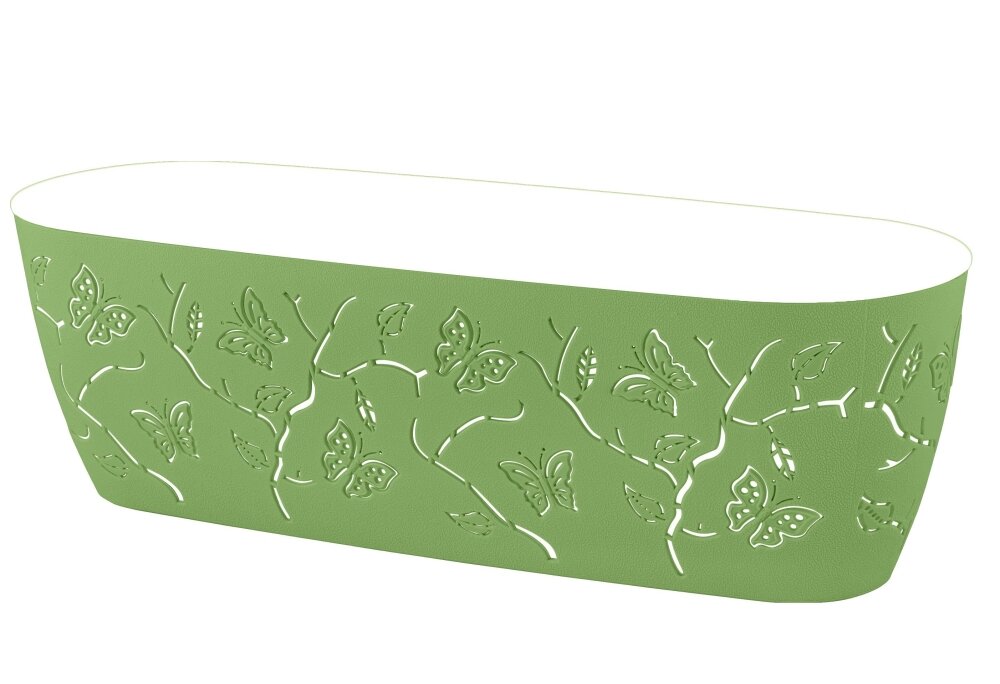 фото Бабочки кашпо со вставкой 475*160*149 v7,3 л зеленое яблоко /6 ПлР