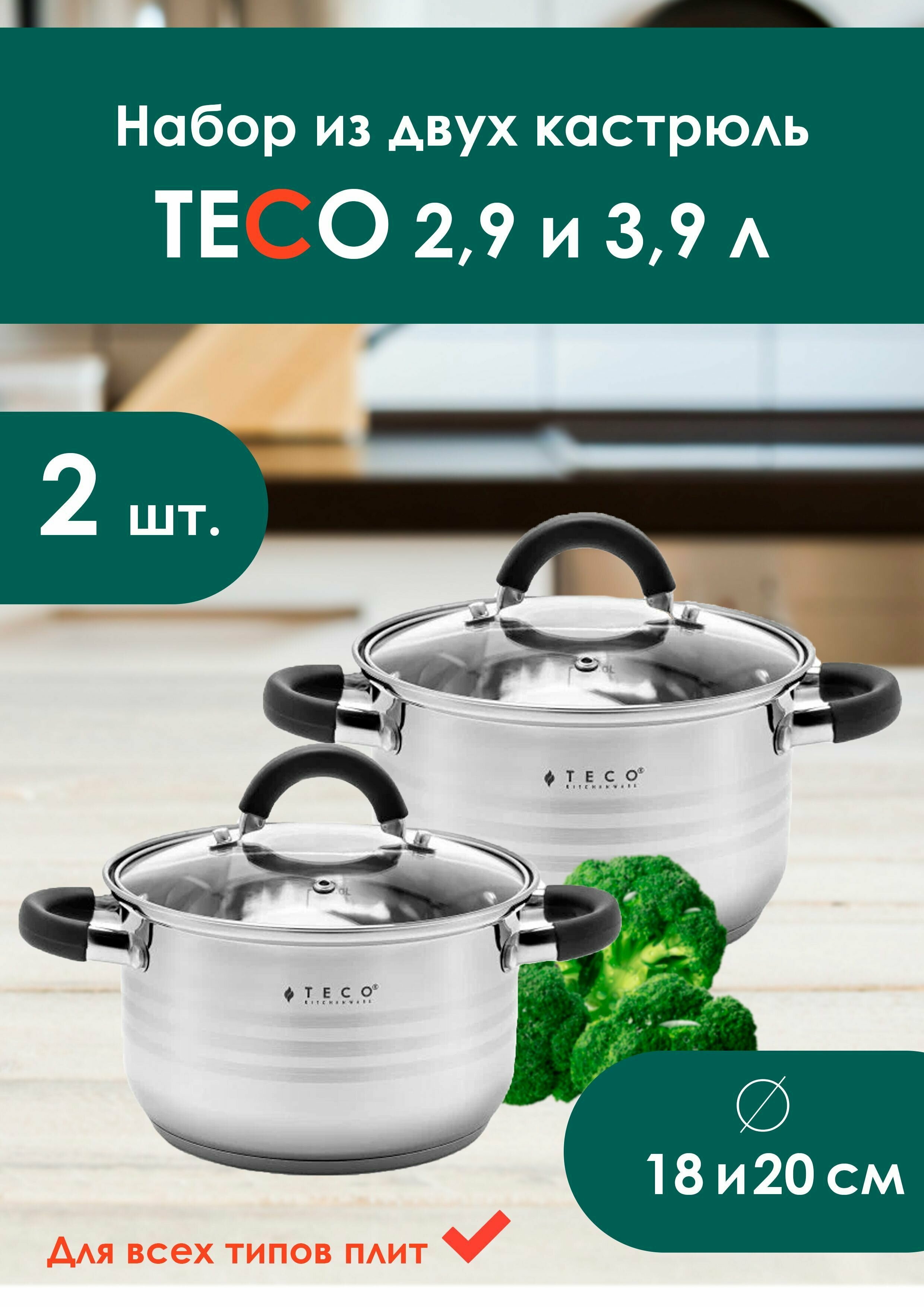 фото Набор из двух кастрюль TECO 2,9 +3,9 л