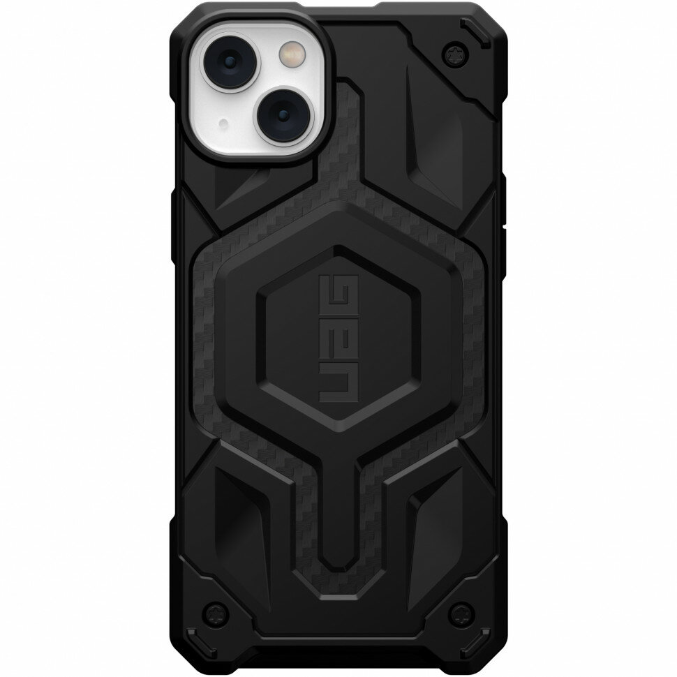 Чехол Uag Monarch Pro MagSafe для iPhone 14 Plus чёрный карбон (Carbon Fiber)