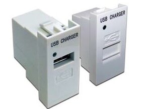 Модуль USB-зарядки, 1 порт, 5V / 1A, 22.5x45, белый LAN-EZ45x22-1xUSB-WH