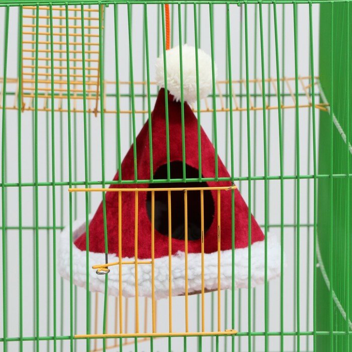 Подвесной домик для грызунов "Колпак", мебельная ткань, флис, 20 х 20 см - фотография № 5