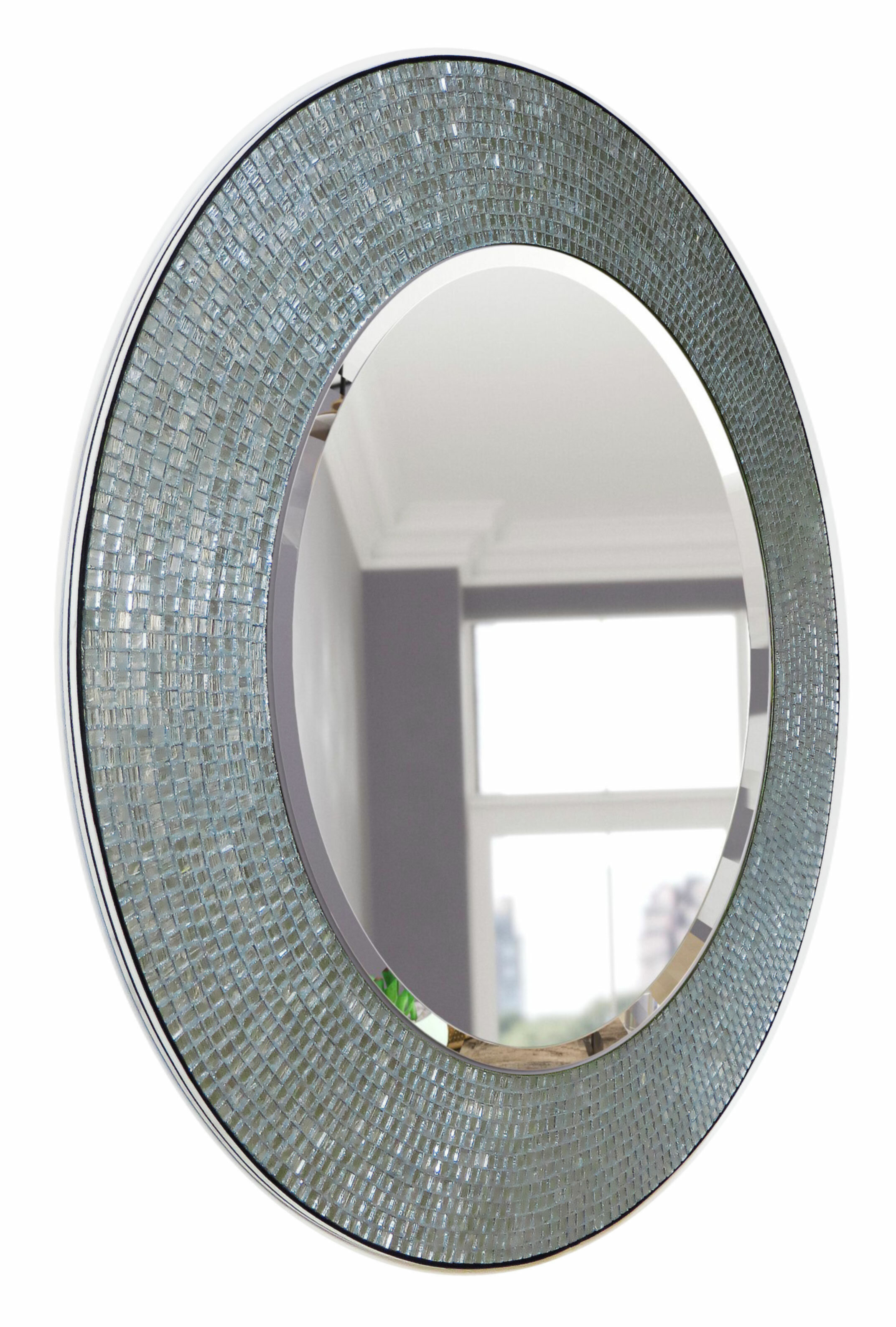 Зеркало интерьерное из серебряной мозаики "Белое Солнце/Флоренция" - фотография № 2