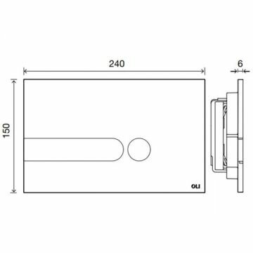 Кнопка смыва механическая двойная Oli I-PLATE, пластик хром матовый 670006 - фотография № 2