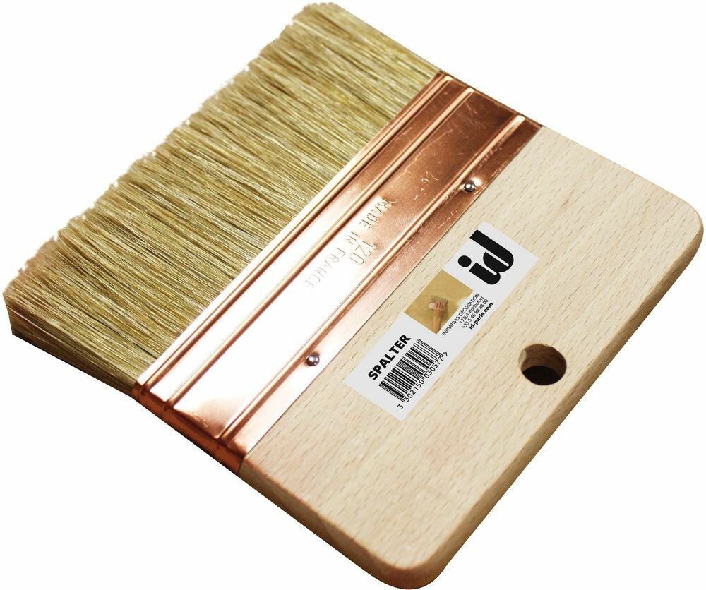 фото Кисть плоская ID SPALTER натуральная щетина широкая бежевая 120х10 мм