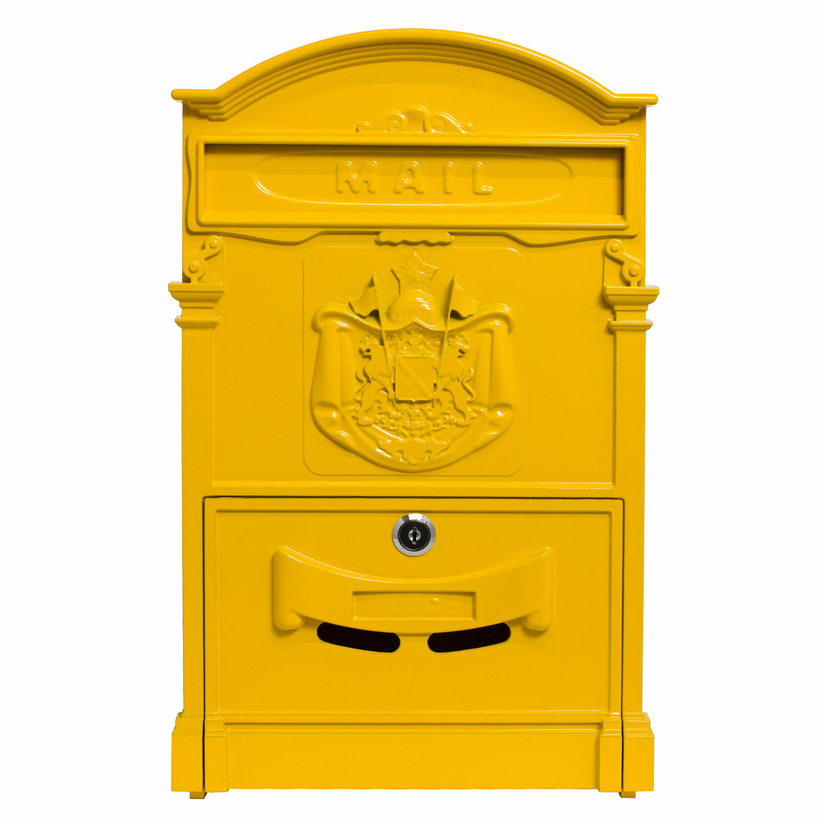 Почтовый ящик с замком уличный металлический для дома №4010 желтый, Аллюр - фотография № 5