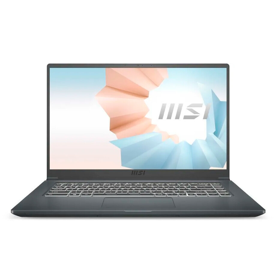 Ноутбук MSI Modern 15 A11SBU-836RU (Intel Core i7 1195G7 2900MHz/15.6"/1920x1080/8GB/512GB SSD/DVD нет/NVIDIA GeForce MX450 2GB/Wi-Fi/Bluetooth/Windows 10 Home) 9S7-155266-836, Grey