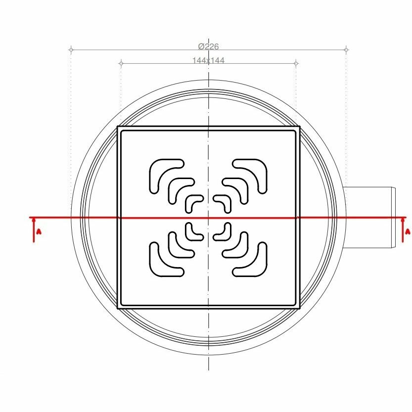 Душевой лоток Pestan Confluo Standard Square 1 с одним выходом, 150х150 мм (13000005) - фотография № 2