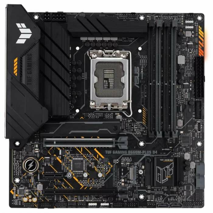 Материнская плата ASUS TUF GAMING B660M-PLUS D4, LGA1700, B660, 4*DDR4, DP+HDMI, , SATA3 + RAID, Audio, Gb LAN, USB 3.2*6, USB 2.0*6, COM*1 header (w/o cable), mATX;90MB1940-M0EAY0