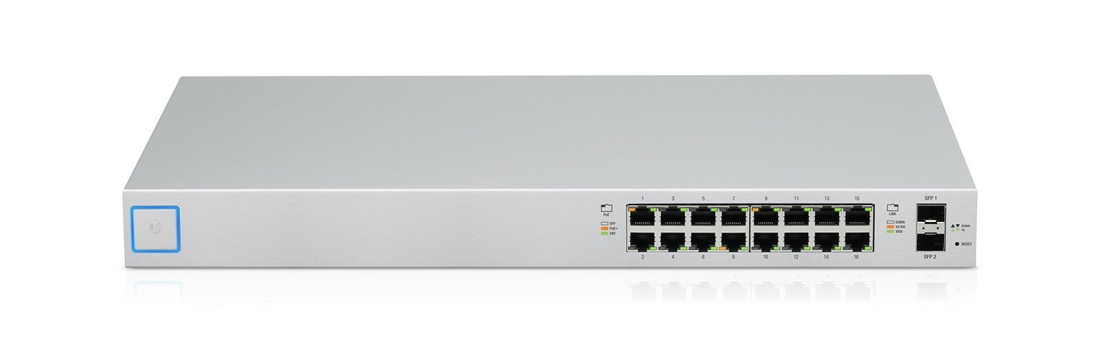 Коммутатор Ubiquiti USW-16-POE 2SFP 8PoE+ 42W управляемый