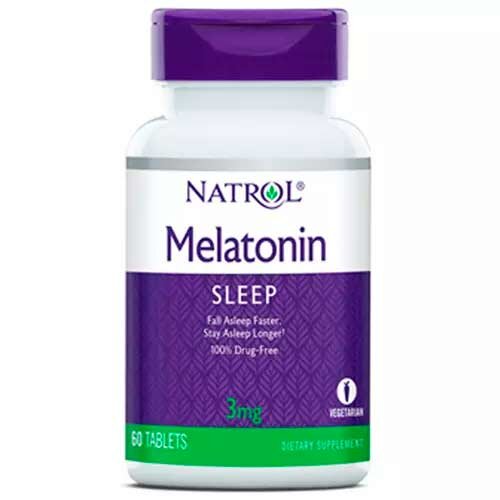 Natrol Melatonin таблетки 3мг вкус клубники №60