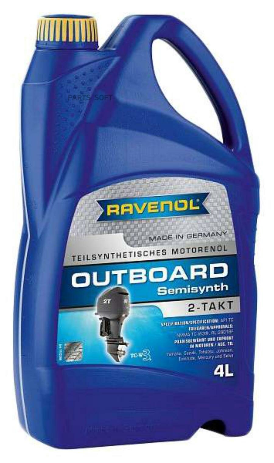 Моторное масло для 2Т лод.моторов RAVENOL Outboardoel 2T teilsynth. ( 4л) new RAVENOL / арт. 115220000401999 - (1 шт)