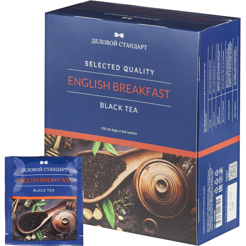 Чай Деловой Стандарт English Breakfast черн. 100 пакx2гр - фотография № 6