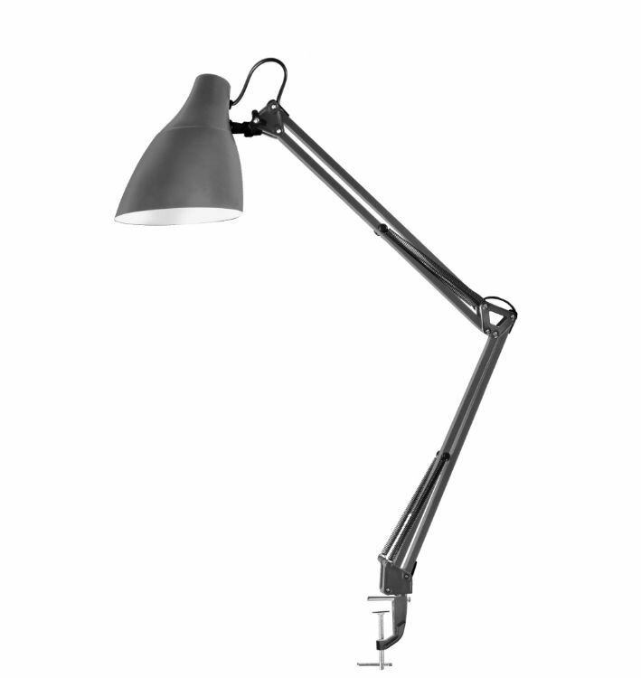 Настольный светильник Camelion KD-335 C09 светло-серый (Свет-к настольн.с метал. струбциной, 230V, 4