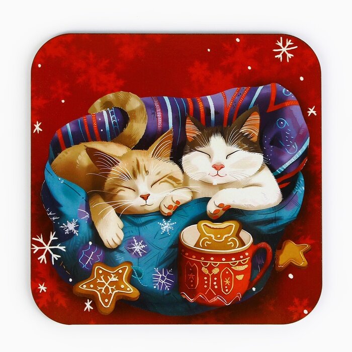 фото Новый год. Подставка под горячее «Тепла и уюта», 15х15 см