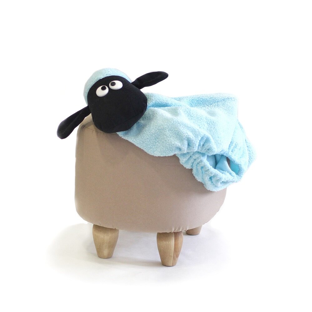 Пуф животное ирландская овечка нежно-голубая - фотография № 8
