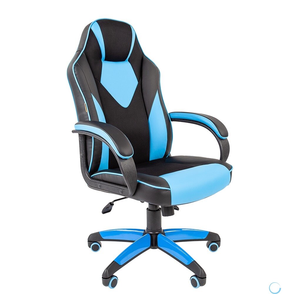 Офисные кресла Офисное кресло Chairman game 17 Россия экопремиум черный/голубой (7024559)