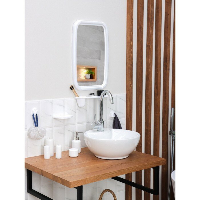 BEROSSI Набор для ванной комнаты Optima, цвет белый - фотография № 3