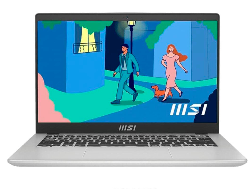 Ноутбук MSI Modern 14 C12M, Core i5-1235U,1.3 GHz,14" FHD 60Hz/DDR4 8GB/512GB M.2 PCIe SSD/Iris Xe Graphics/Urban Silver/Win11H (MS-14J1)