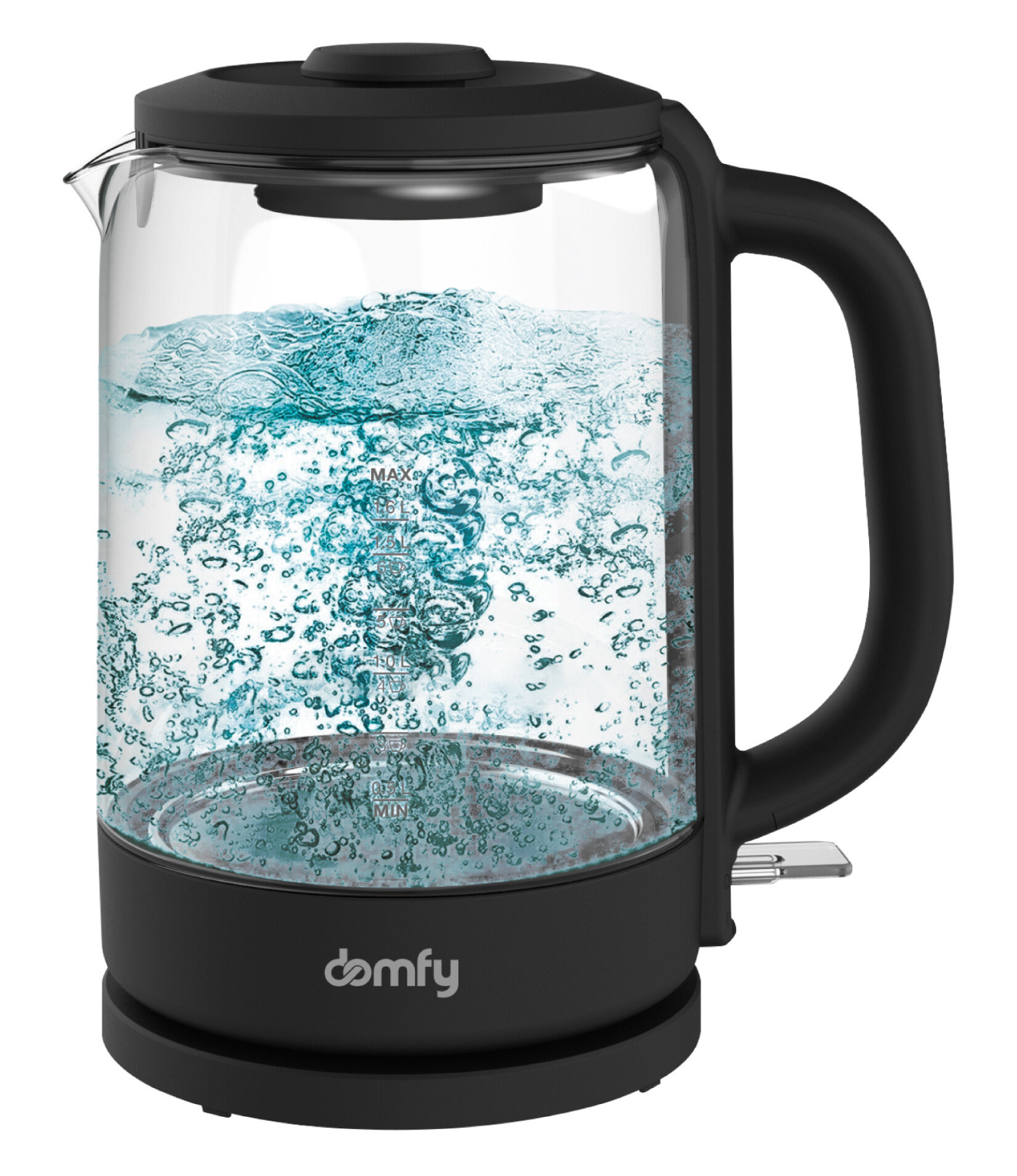 Чайник Domfy DSB-EK304 1.7л. 2200Вт черный/черный (стекло)
