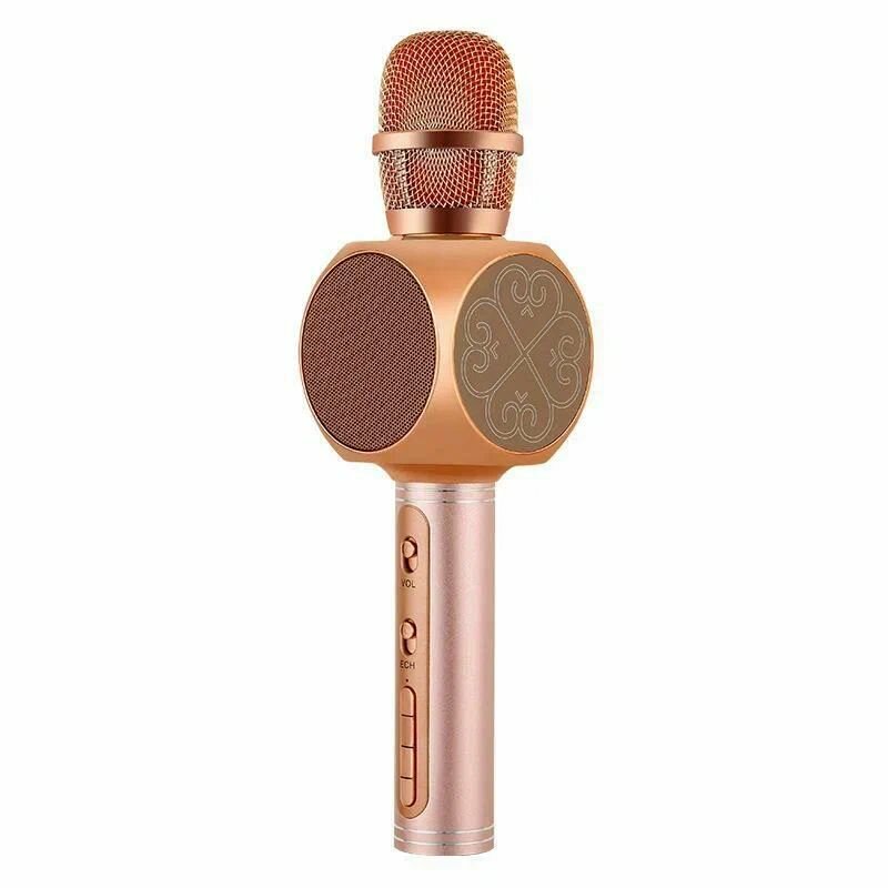 Беспроводной караоке микрофон с колонкой YS63, цвет розовый