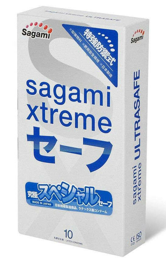 Презервативы Sagami Xtreme Ultrasafe с двойным количеством смазки - 10 шт. (61508)