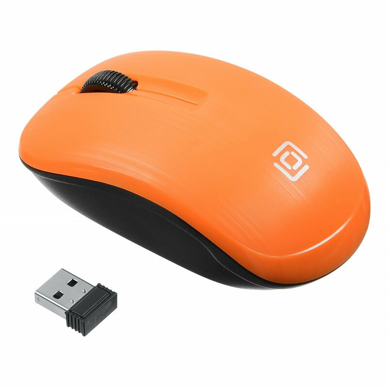 Мышь компьютерная Oklick 525MW оранжевый опт (1000dpi) беспр USB (2but), 1450199