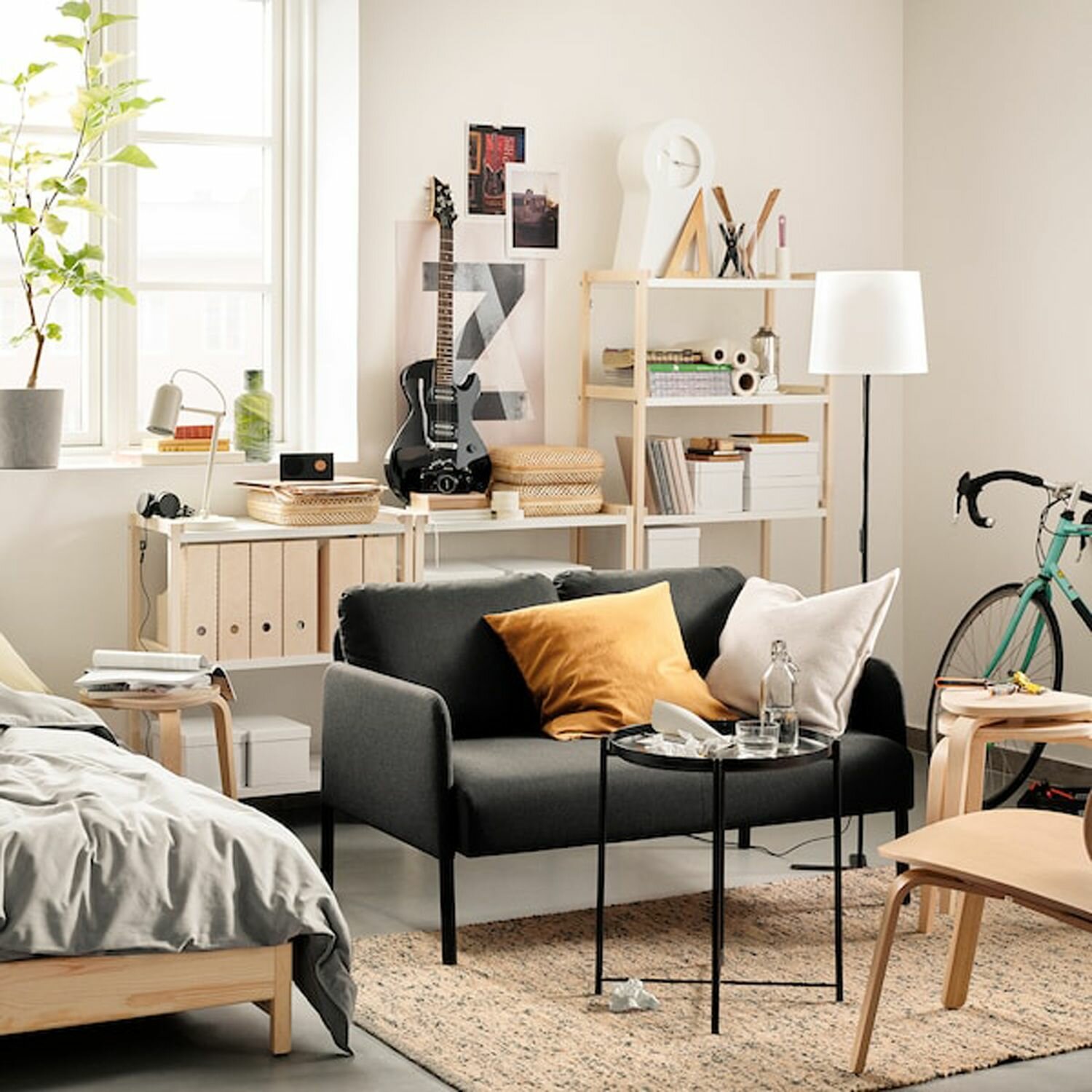 GLOSTAD 2-местный диван, Книса темно-серый IKEA - фотография № 4