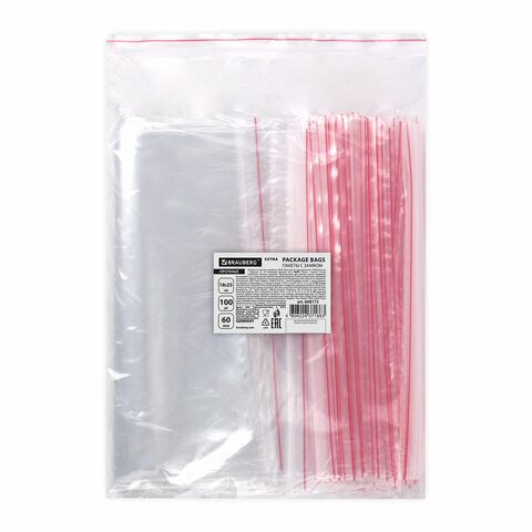 Пакеты ZIP LOCK "зиплок" прочные, комплект 500 шт., 18х25 cм, ПВД, 60 мкм, BRAUBERG EXTRA, 608173 - фотография № 8