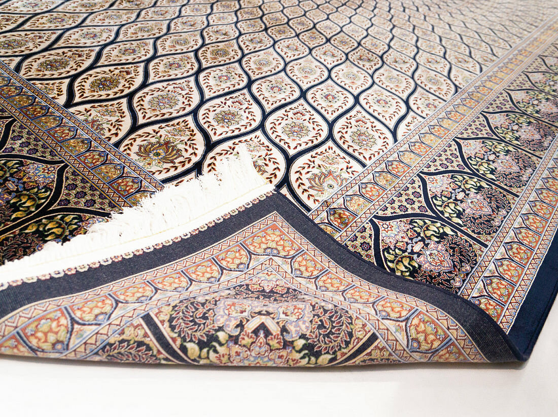 Ковер на пол 250х350 восточный стиль геометрический узор модальный шелк, Иран - фотография № 9