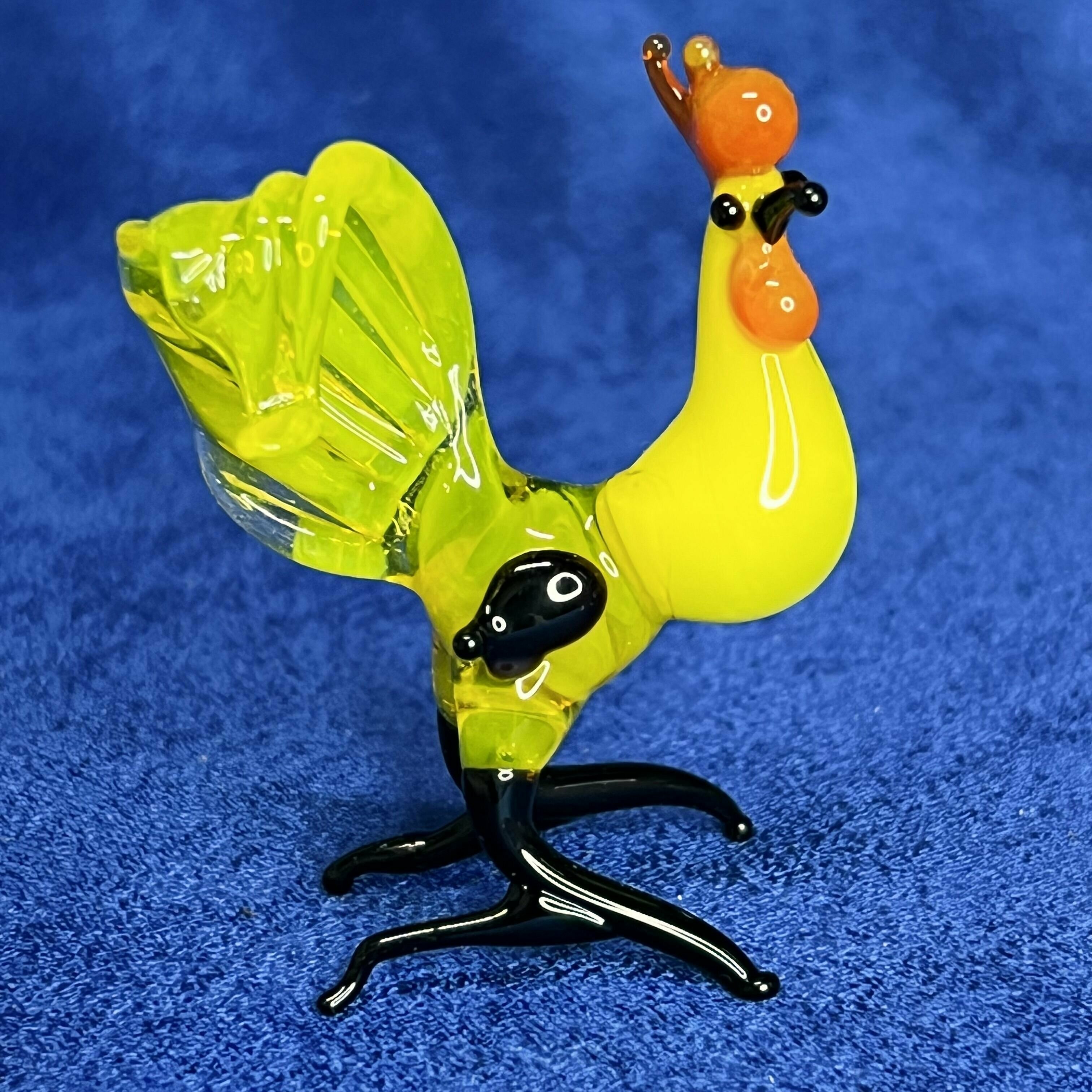 фото Фигурка стеклянная "Петух" Жёлтый