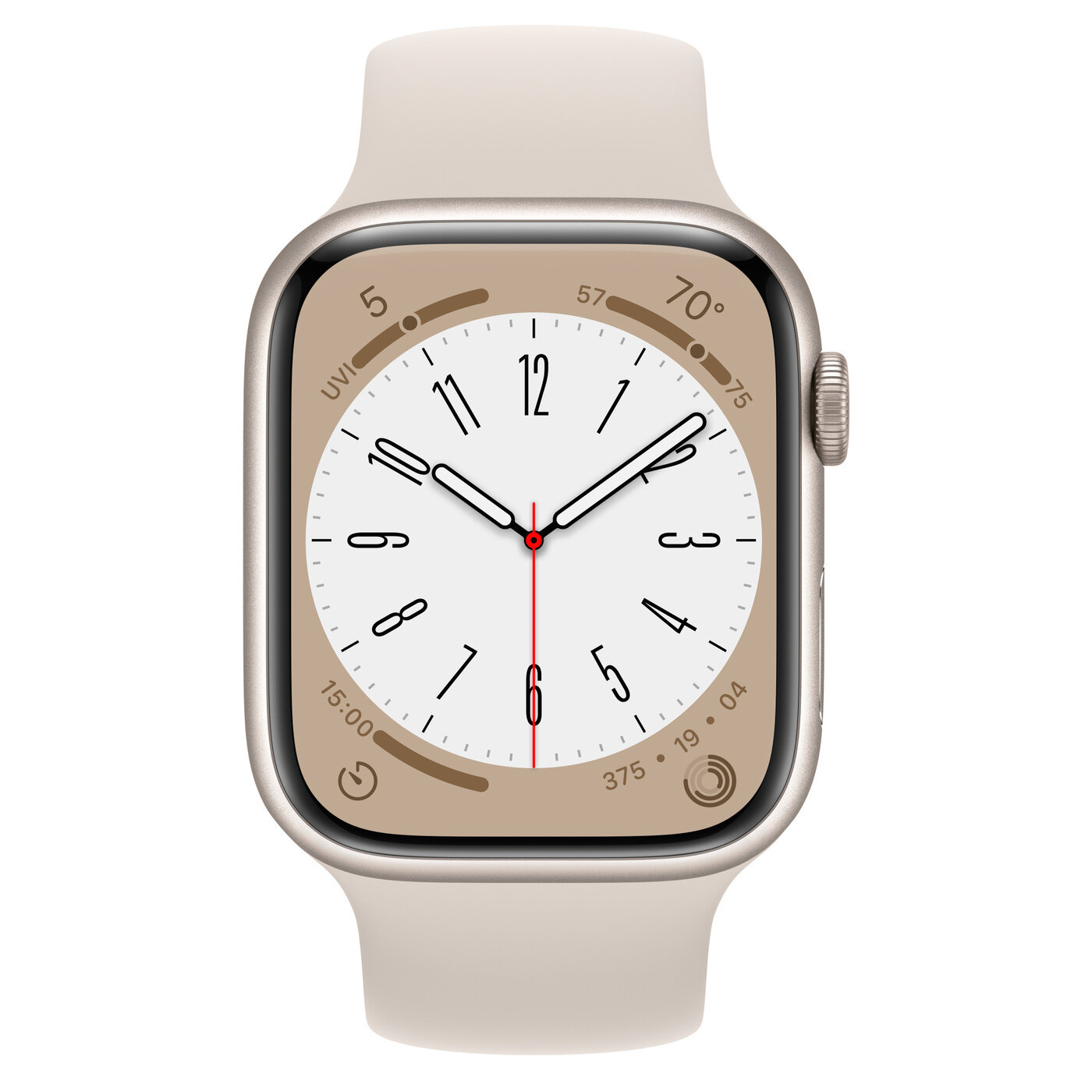 Apple Часы Apple Watch Series 8 41mm Starlight Aluminium Case with Sport Band Сияющая звезда / Для других стран / 41mm / S/M / GPS